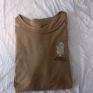 Aerie Brown Tee with Ghost Design